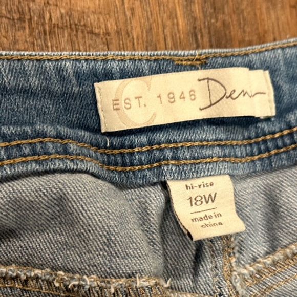 Est. 1946 Ruffle Hem High Rise/Waist Denim Cropped Blue Jeans Size 18W Women’s - Picture 7 of 7